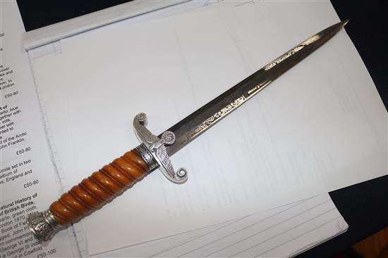 A German Army Officers Presentation dagger, blade engraved both sides